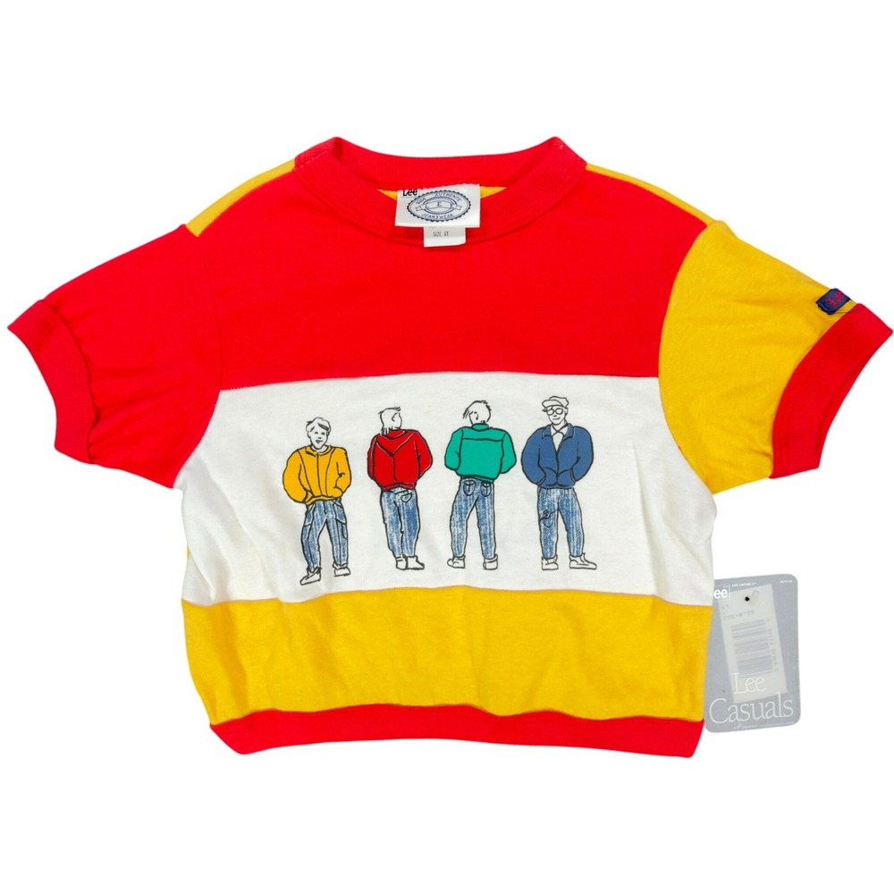 Lee Vintage 90s Colorblock Graphic Shirt Toddler 4T Yellow Cotton NWT